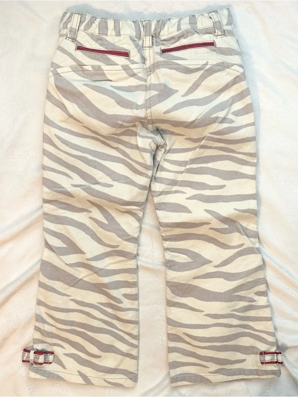Vintage 2004 Gymboree Tiger Club Love Animal Prnt Cream Gray Velvet Pants Girl 5